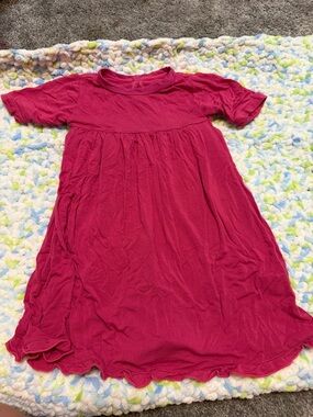 Kickee Pants Girls' Fuchsia Short-Sleeve Knit Dress